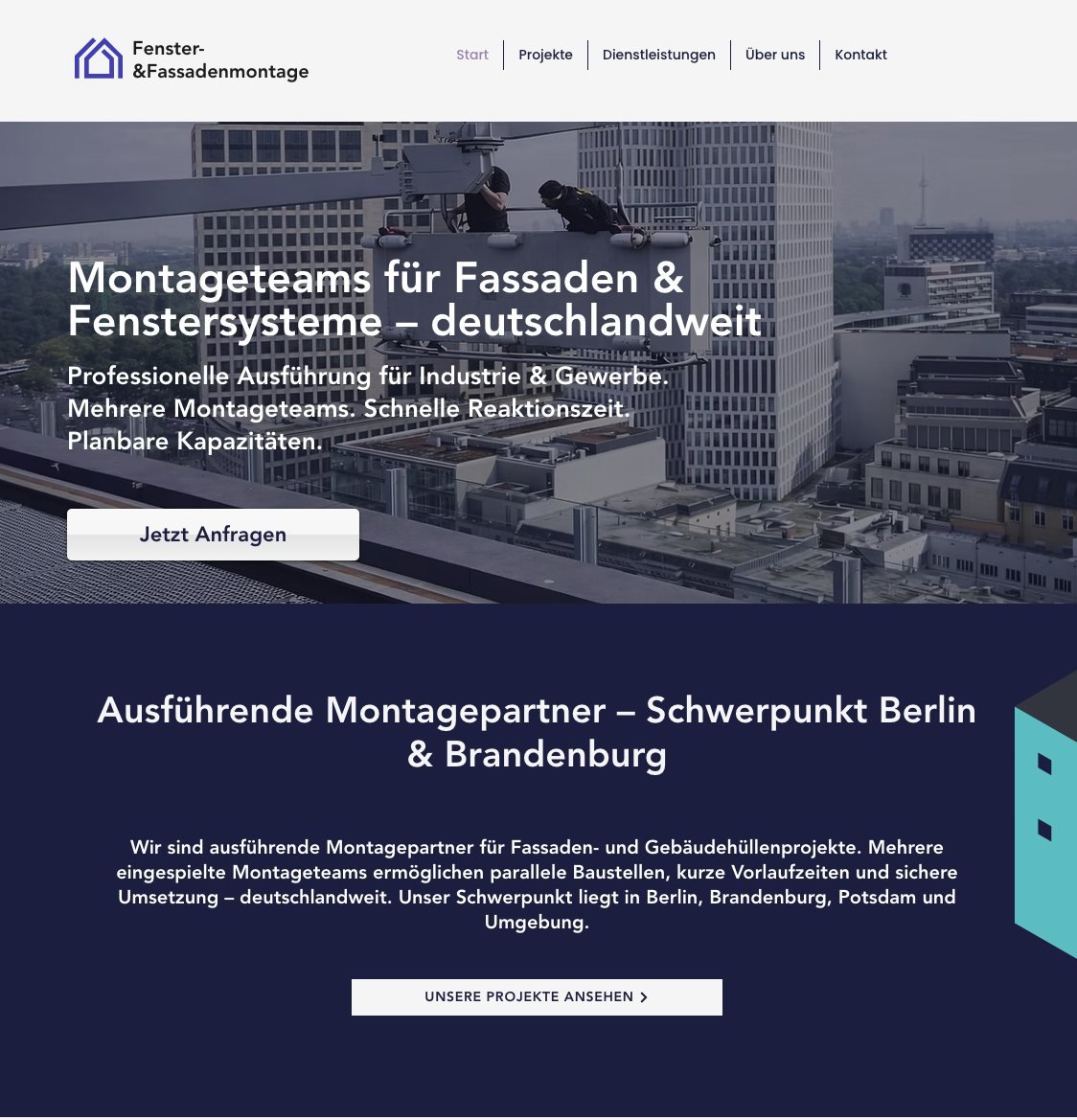 Fenster- und Fassadenmontage Startseite