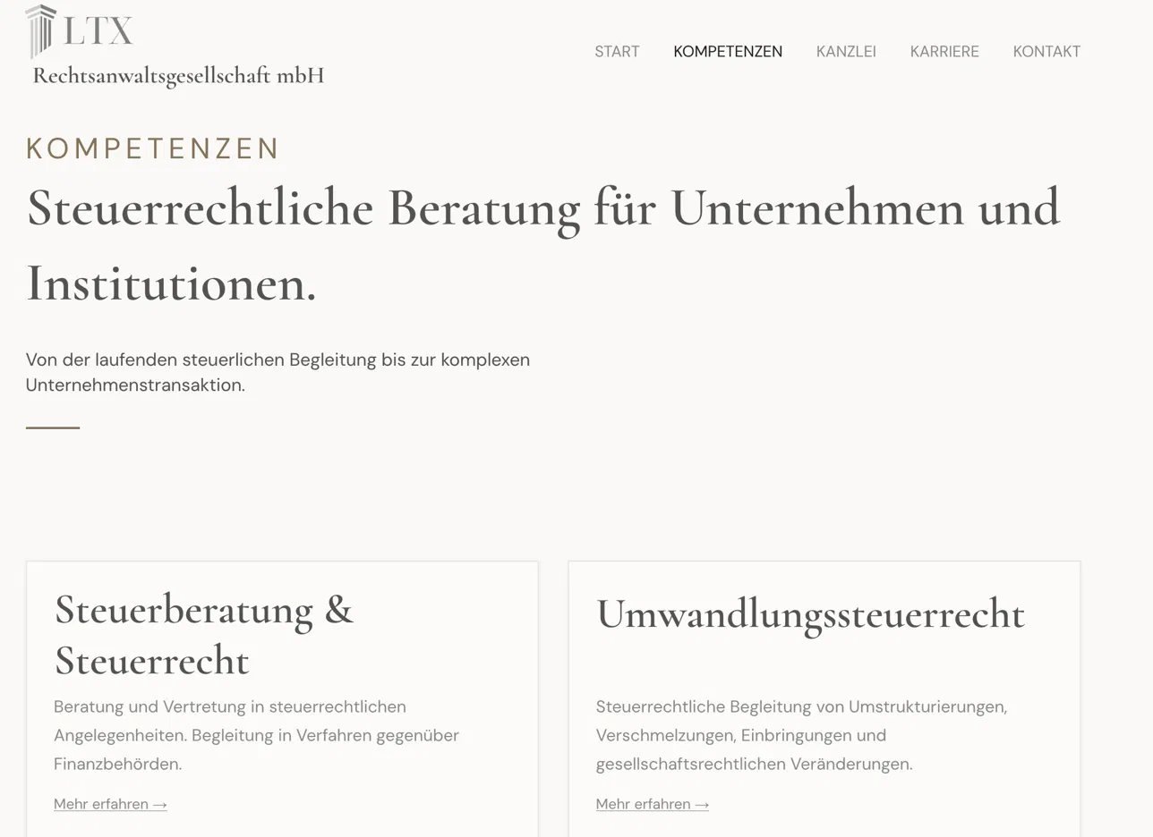LTX Website Startseite